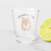 Raad eens wat Corgi Butt Humor Shot Glas (Achterkant)