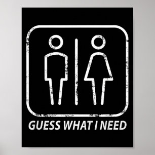 Raad eens wat een grappig badkamerhumorontwerp nod poster