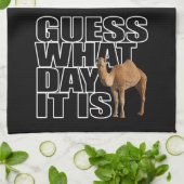 Raad eens wat het is voor dag Hump Day Camel Theedoek (Gevouwen)