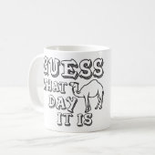 Raad eens welke dag het is Hump Day - grappige Cam Koffiemok (Voorkant links)