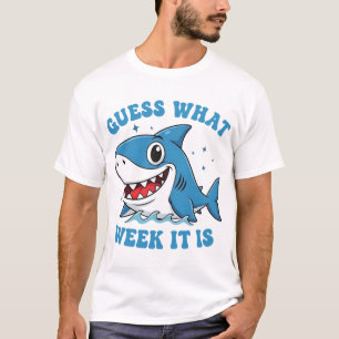 Raad eens welke week het is Funny Shark Awareness T-shirt