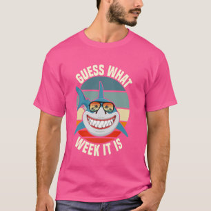Raad eens welke week het is grappige haai t-shirt