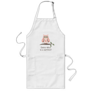 Raad eens Whoo Survivor Pink Ribbon Owl Apron Lang Schort
