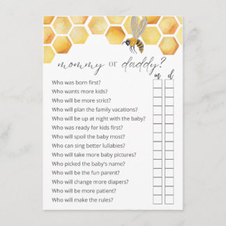 Raad eens wie Baby shower van mama of papa is Informatiekaartje