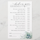 Raad eens wie de Kaart van het Spel van het Succul (Voorkant)