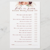 Raad eens wie de Kaart van het Spel van Pampas Gra (Voorkant)