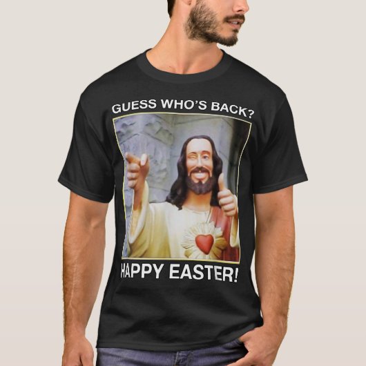 Raad eens wie er een ex-paasshirt is Jezus grappig T-shirt (Voorkant)