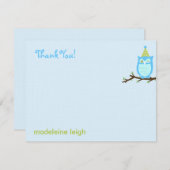 Raad eens wie? Flat Thank You Card - Blauw Bedankkaart (Voorkant / Achterkant)