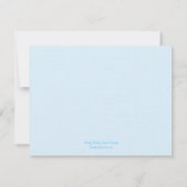 Raad eens wie? Flat Thank You Card - Blauw Bedankkaart (Achterkant)