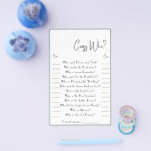 Raad eens wie? Game Kaart Flyer (Enkel)