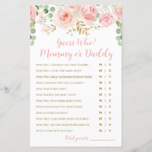 Raad eens wie? Kaart van mama of papa Game, Baby s