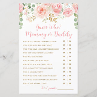 Raad eens wie? Kaart van mama of papa Game, Baby s