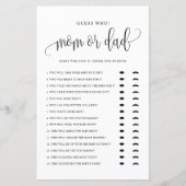 Raad eens wie Mam of Pap Black Script Baby shower  (Voorkant)