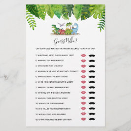 Raad eens wie mama of papa is? Dinosaur Baby Showe