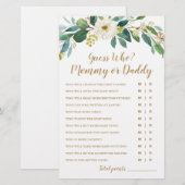 Raad eens wie? Mammie of papa Baby shower Game (Voorkant / Achterkant)