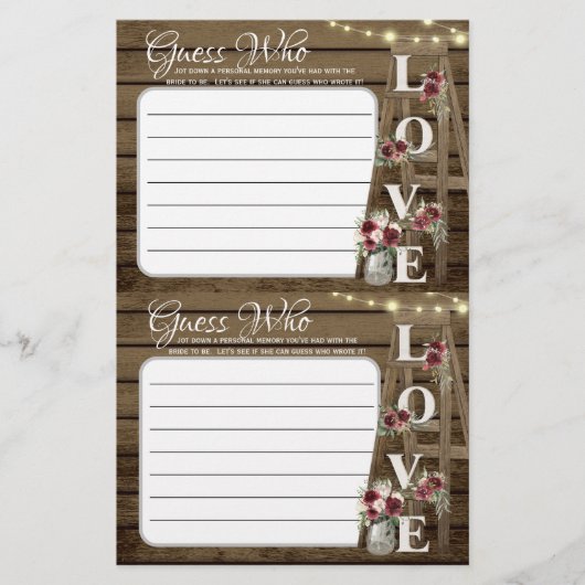 Raad eens wie rustieke douche spel (Voorkant)