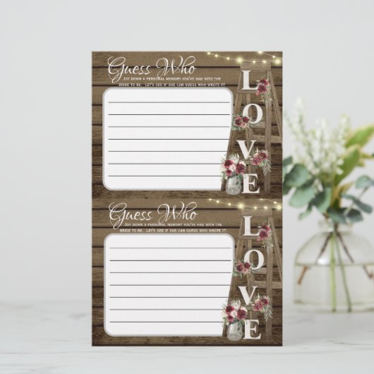 Raad eens wie rustieke douche spel (Staand voorkant)