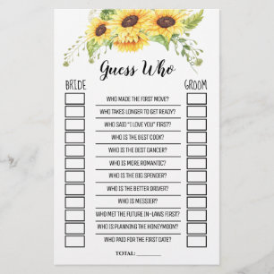 Raad eens wie Vrijgezellenfeest zonnebloemen zijn Flyer