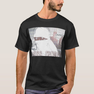 Raad eens wie zwarte t-shirt afdekt met een album