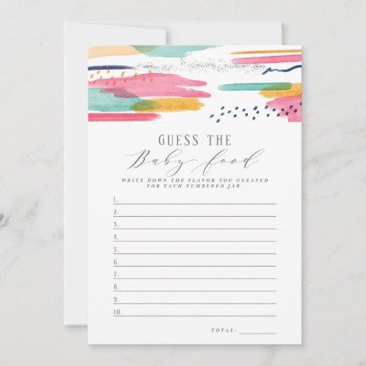 Raad het Baby voedsel | Moderne Abstracte roze en Kaart (Voorkant)