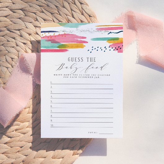 Raad het Baby voedsel | Moderne Abstracte roze en Kaart