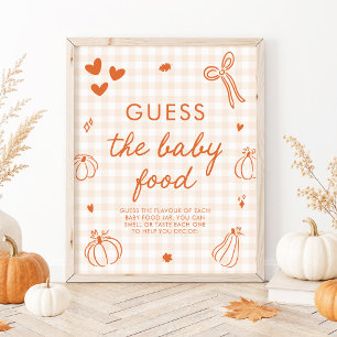 Raad het Babyvoedsel Spelletje 'Een Klein Pompoent Poster