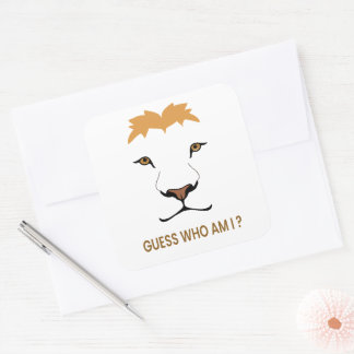 Raad het dier – Leeuw | Koning van de jungle Vierkante Sticker
