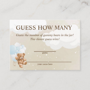 Raad Hoeveel Blauwe Teddybeer Baby Shower Kaarten