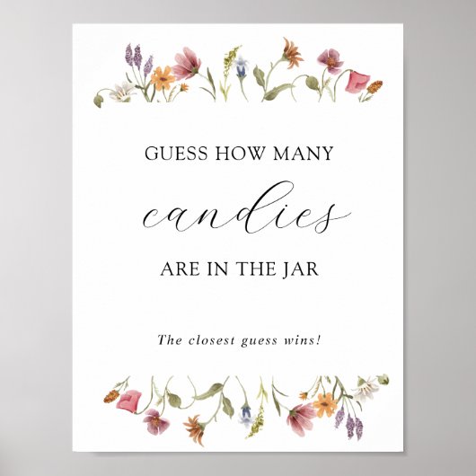 Raad Hoeveel Er In Het Pot Zijn Shower Game Poster (Voorkant)