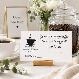 Raad hoeveel koffiebonen Couples Bridal Shower Informatiekaartje