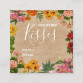 Raad hoeveel kusjes bruidsfeest spel informatiekaartje (Voorkant)