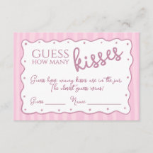Raad Hoeveel Kusjes Spel Roze Gestreepte Kaart