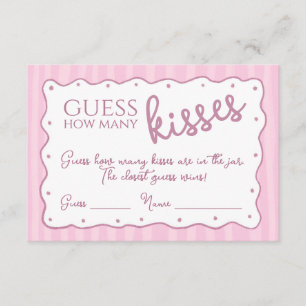 Raad Hoeveel Kusjes Spel Roze Gestreepte Kaart