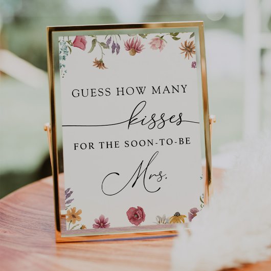 Raad hoeveel Kusjes voor de Aansluitende Mevrouw.  Poster