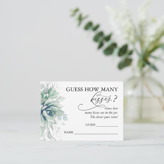 Raad hoeveel kussen Succulenten spelkaarten Informatiekaartje (Staand voorkant)