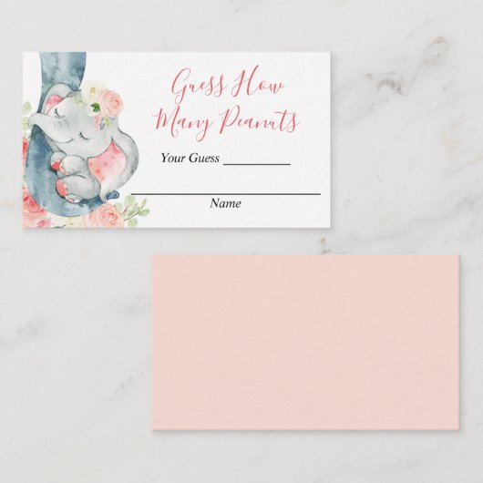 Raad hoeveel pinda's kaartjes inserts baby shower informatiekaartje (Voorkant / Achterkant)