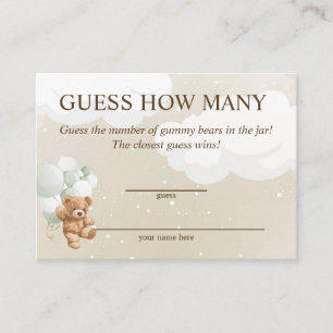 Raad Hoeveel Sage Teddybeer Baby Shower Kaarten