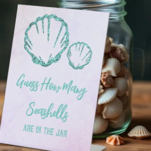 Raad Hoeveel Schelpen Baby Shower Reclamebord Met Voetstuk
