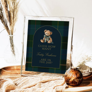Raad Hoeveel Teddyberen Baby Shower Spel Bord Poster