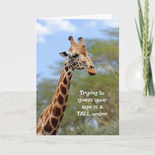 Raad je leeftijd Tall Order Fun Giraffe Animal Hum Kaart
