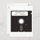 Raad mijn leeftijd. Grappige oude computer floppy Briefkaart (Voorkant / Achterkant)