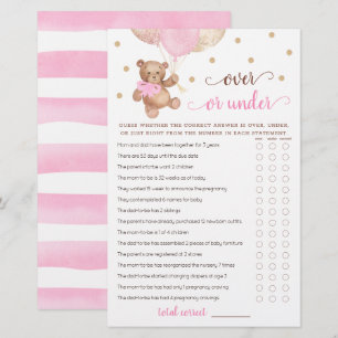 Raad Over of Onder Spel Baby Shower Teddybeer 