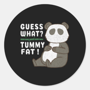 Raad W Tummy Fat Chubby Panda Sugar Cane Ronde Sticker