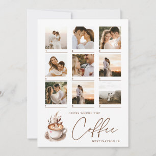 Raad waar de Coffee Destination Bridal Shower Notitiekaartje