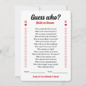 Raad wie bruid of bruidegom koppels douche spel kaart (Voorkant)