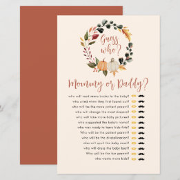 Raad Wie Herfst Wreath Baby Shower Spel
