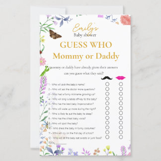 Raad Wie? Mamma of Papa Meisje Baby Shower Spel