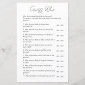 Raad wie minimalistische bruiloft & Vrijgezellenfe (Voorkant)