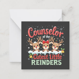 Raadgever van de Aardigste Kleine Rendieren Kerst Notitiekaartje