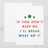 raadsels en antwoorden kaart (Voorkant / Achterkant)